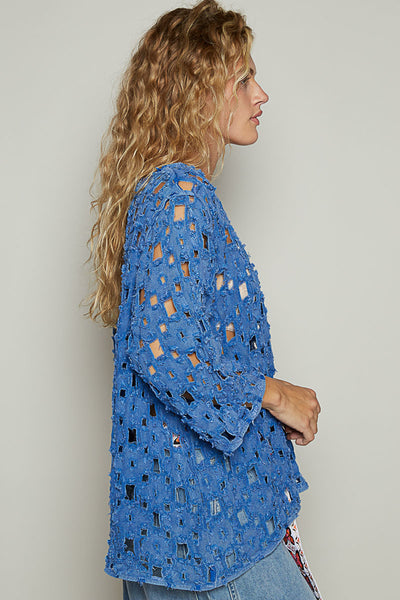 Distressed Pullover Top