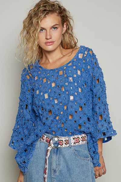 Distressed Pullover Top