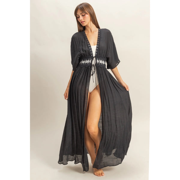 Long Tie Front Kimono