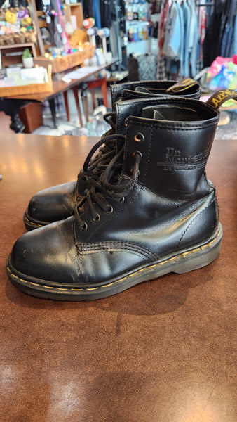 Dr. Marten Black Leather Air Wair Boots