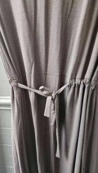Max Mara Brown Sleeveless Drawstring Dress