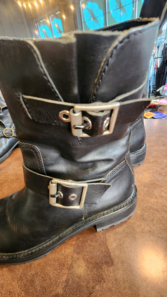 Rag & Bone Black Leather moto boots