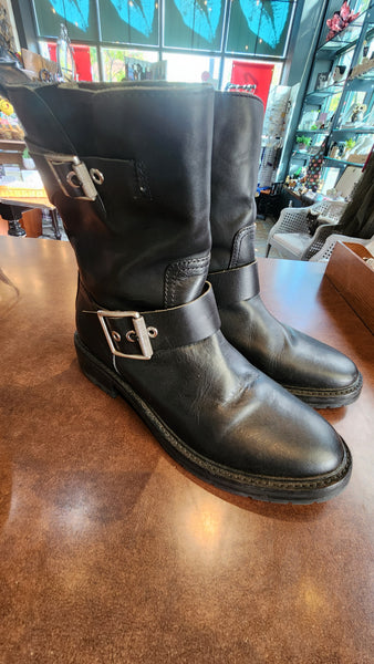 Rag & Bone Black Leather moto boots