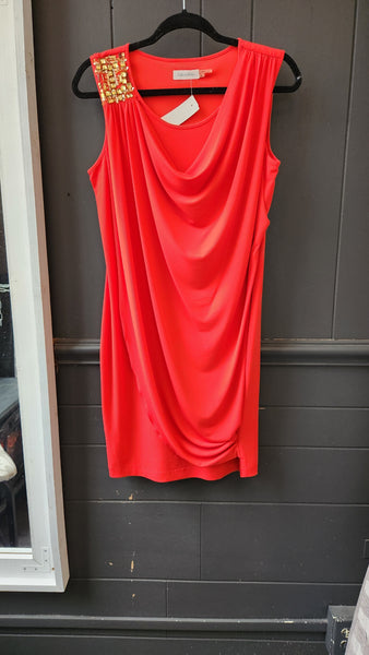 Calvin Klein Sleeveless Knit Red Dress