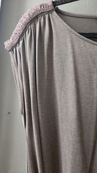 Max Mara Brown Sleeveless Drawstring Dress
