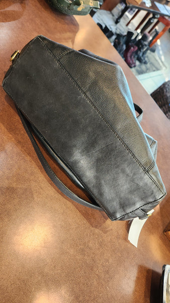 Coach Black Leather Purse with Gold Metal Details