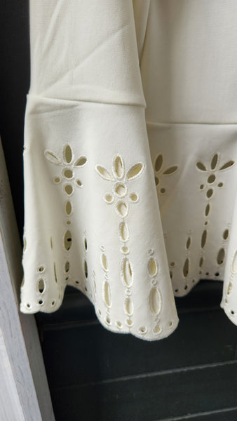 Boston Proper Cream Eyelet Jacket