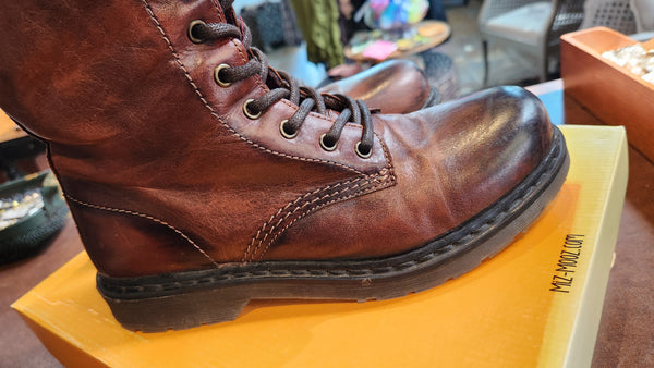 Miz Mooz Brown Leather High Ankle Boots