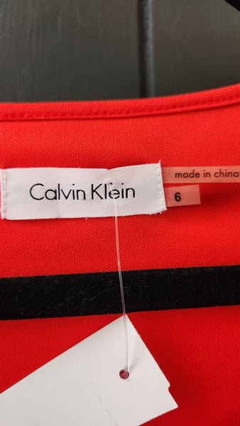 Calvin Klein Sleeveless Knit Red Dress
