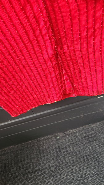Dominique Red Dress with Red Sequin Detail