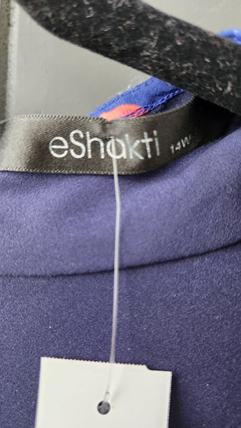 eShakti Cap Sleeve Navy Dress with Cherries