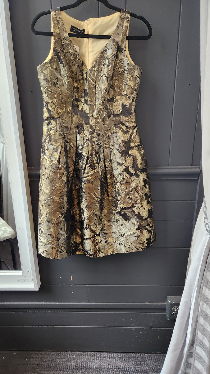 Jones New York Black and Gold Sleeveless Dress  Northside Cellar