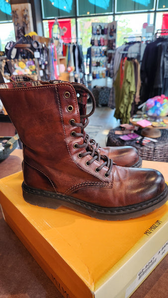 Miz Mooz Brown Leather High Ankle Boots