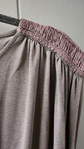Max Mara Brown Sleeveless Drawstring Dress