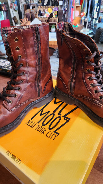 Miz Mooz Brown Leather High Ankle Boots