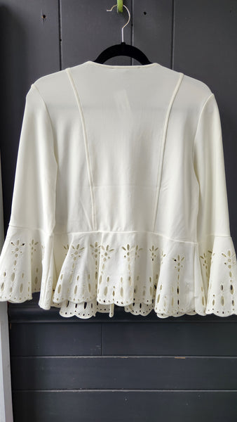 Boston Proper Cream Eyelet Jacket