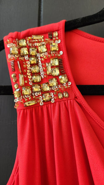 Calvin Klein Sleeveless Knit Red Dress