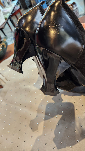 Fleuvog Black Leather Heeled Shoe