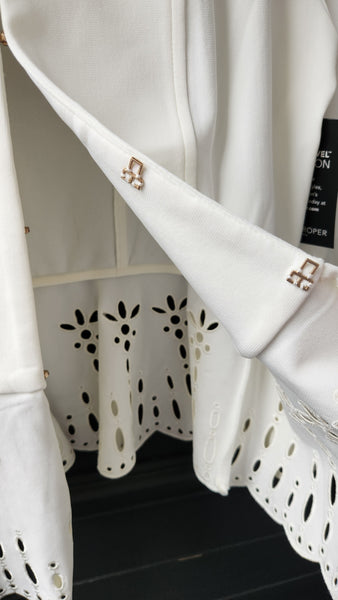 Boston Proper Cream Eyelet Jacket