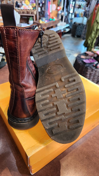 Miz Mooz Brown Leather High Ankle Boots