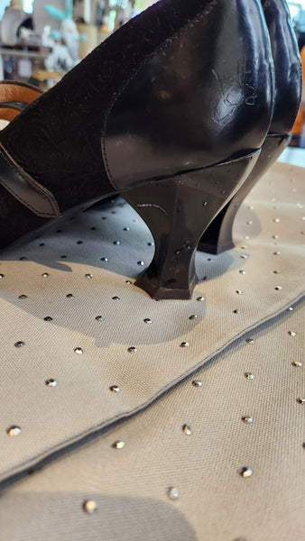 Fleuvog Black Leather Heeled Shoe