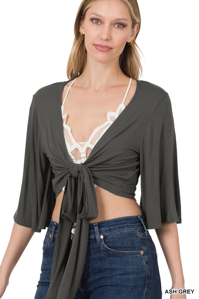 Flutter Sleeve Wrap Top