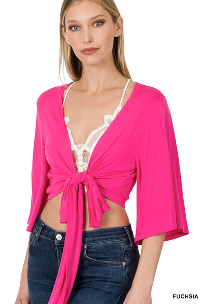 Flutter Sleeve Wrap Top