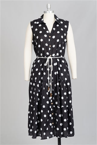 Polka Dot Sleeveless Dress