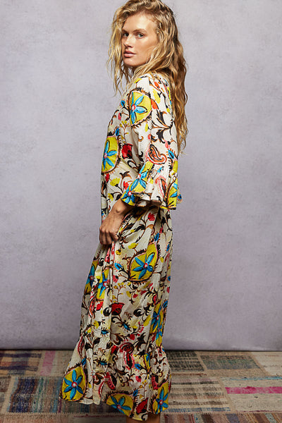 Beaded Neckline Kaftan