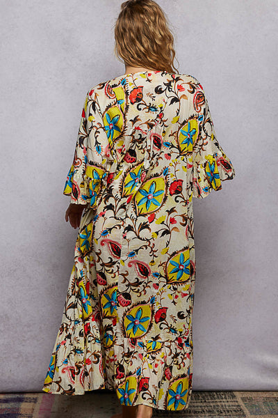 Beaded Neckline Kaftan