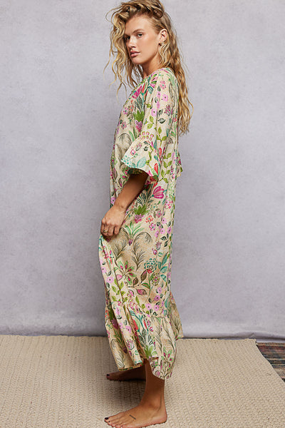 Beaded Neckline Kaftan