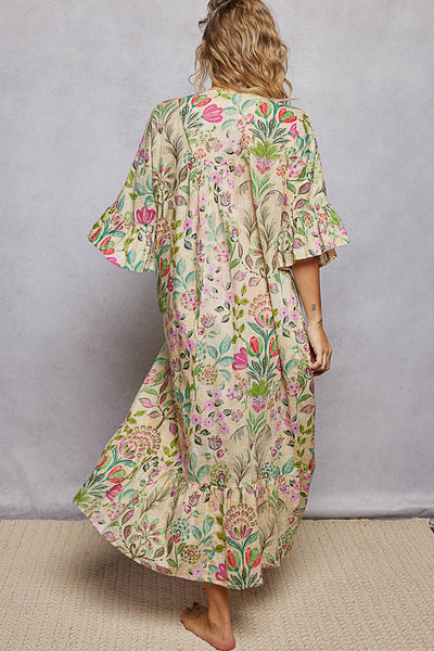Beaded Neckline Kaftan