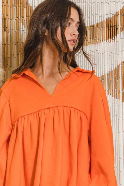 Orange Sweatshirt Smock