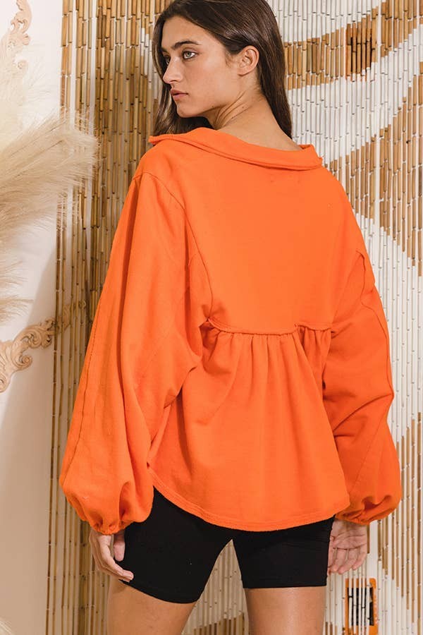 Orange Sweatshirt Smock