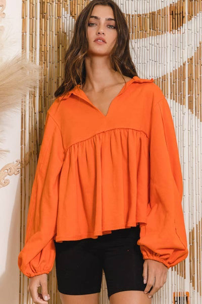 Orange Sweatshirt Smock