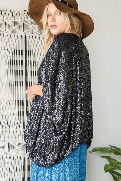 Sequin Cocoon Style Kimonoi