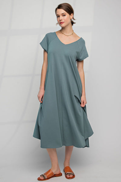 Short Sleeve Midi Dress