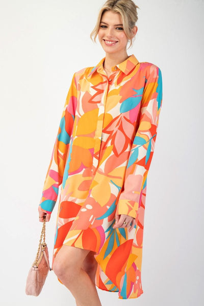 Hi Lo Swirl Print Blouse