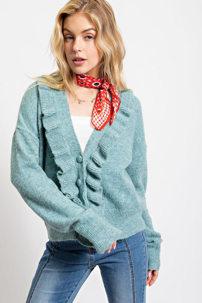 Ruffle Front Cardigan