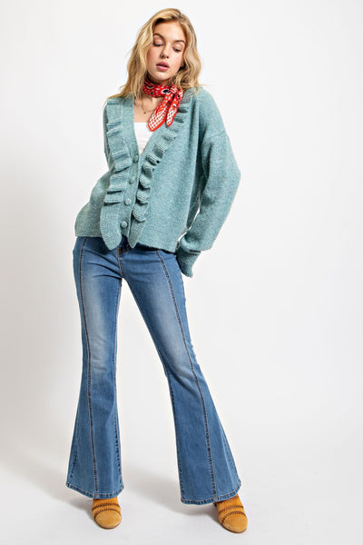 Ruffle Front Cardigan