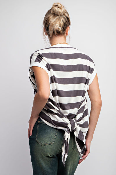 Rugby Stripe Sharkbite Hem Top