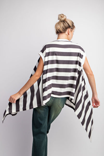 Rugby Stripe Sharkbite Hem Top
