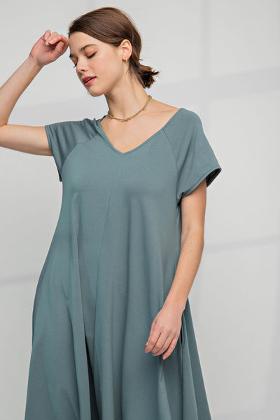 Short Sleeve Midi Dress