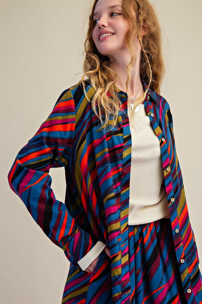 Hi Lo Swirl Print Blouse