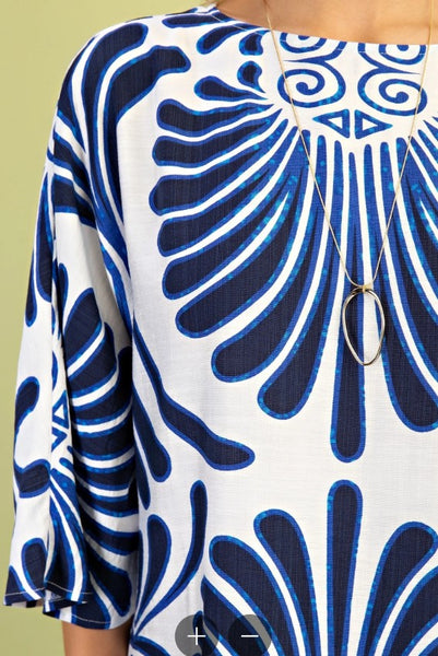Bold Print Kaftan Dress