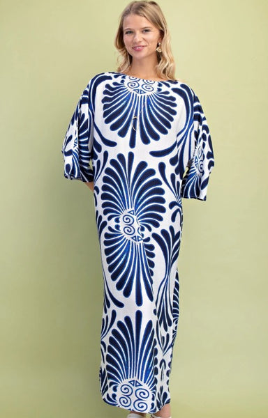 Bold Print Kaftan Dress