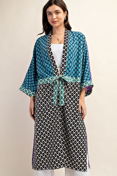 Mixed Print Kimono