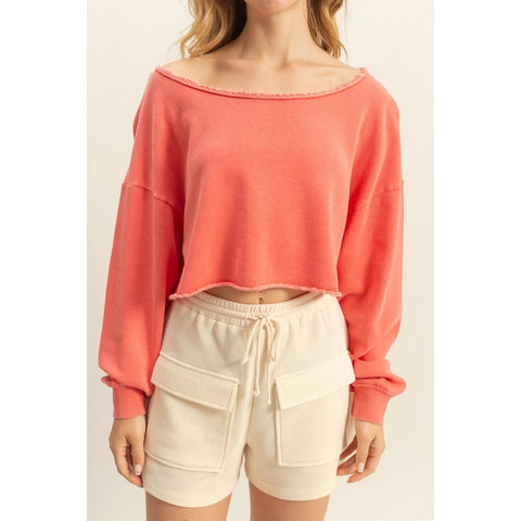 Long Sleeve Lightweight Crop Sweatshirt