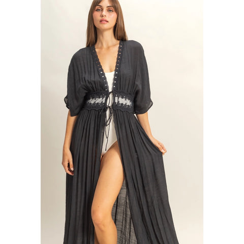 Long Tie Front Kimono