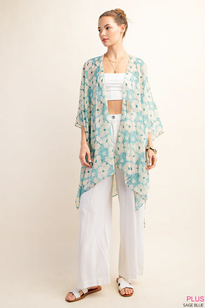 Floral Print Kimono